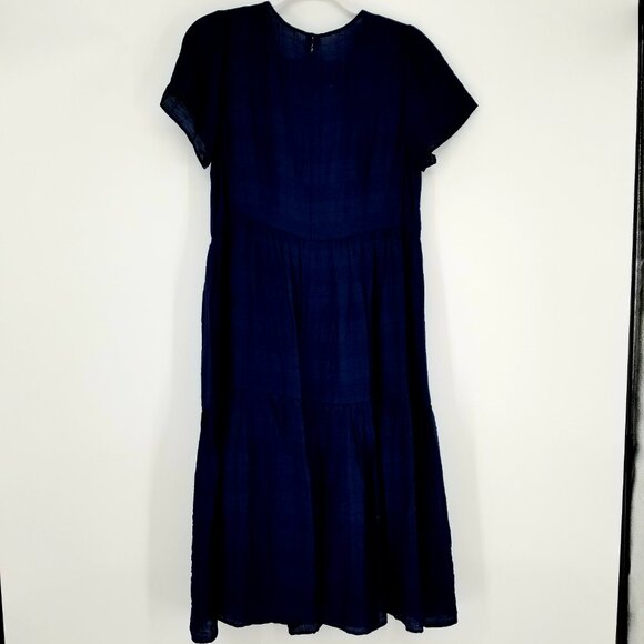 A Perfect Lightweight Short Sleeve Navy Dress - Petite L - Modest & Versatile - Picture 2 of 5